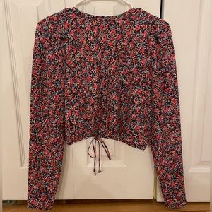 AFRM floral open back tie crop top